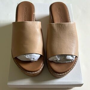 Nude leather platform sandals